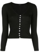 Callipygian Ribbed Crop Cardigan - Black