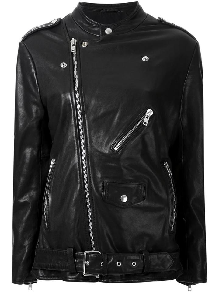 Scanlan Theodore Biker Jacket, Women's, Size: S/m, Black, Calf Leather