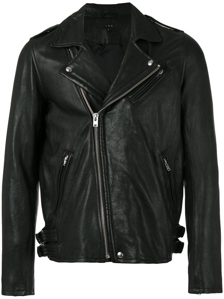 Iro Biker Jacket, Men's, Size: Small, Black, Lamb Skin/nylon/acetate