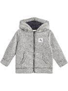 Burberry Kids Faux Shearling Zip-front Hooded Top - Grey