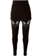 Murmur Suspender Detail Leggings, Women's, Size: 38, Black, Cotton/polyester/spandex/elastane