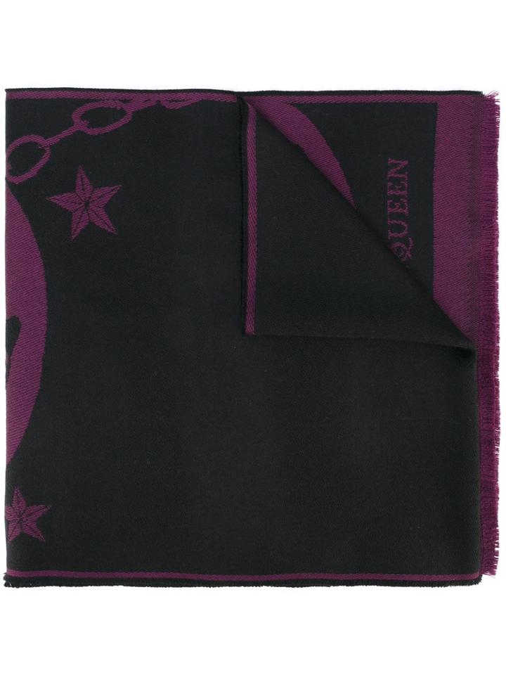 Alexander Mcqueen - Intarsia-knit Scarf - Men - Wool - One Size, Black, Wool