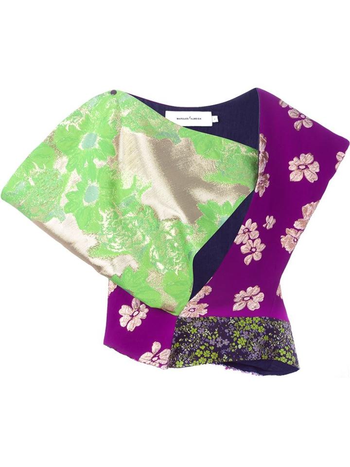 Marques Almeida Asymmetric Floral Print Blouse