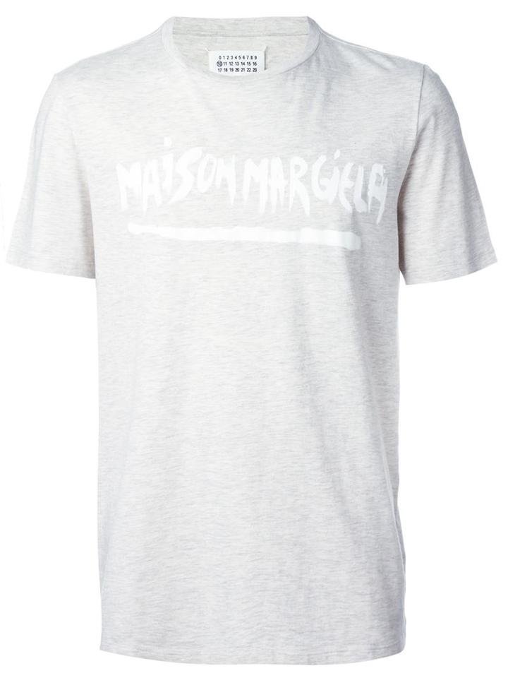 Maison Margiela Logo Print T-shirt, Men's, Size: 48, Nude/neutrals, Cotton