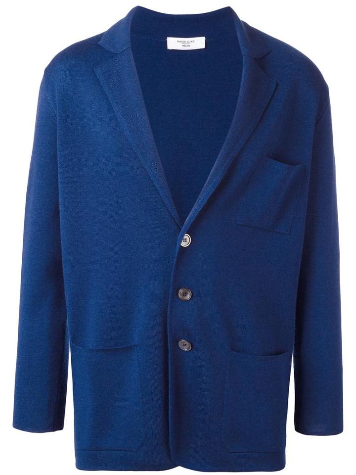 Fashion Clinic Timeless Three Button Cardigan, Men's, Size: Medium, Blue, Wool
