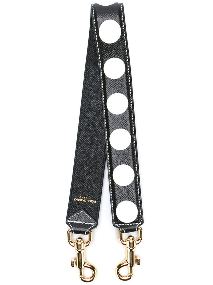 Dolce & Gabbana - Polka Dot Bag Strap - Women - Calf Leather - One Size, Black, Calf Leather