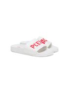 Philipp Plein Junior Teen Logo Print Slides - White
