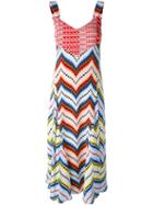 Kenzo Chevron Midi Dress, Women's, Size: 40, Silk/polyester