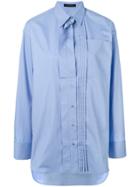 Cédric Charlier Pleated Panel Shirt - Blue
