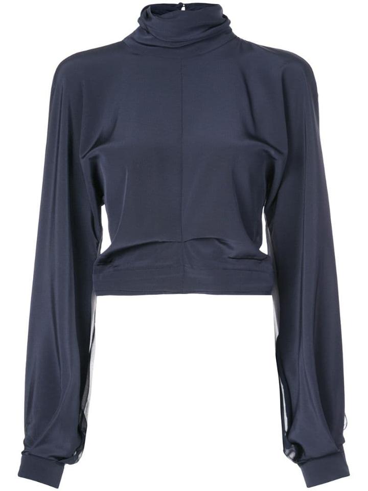 Cushnie Sheer Silk Blouse - Blue