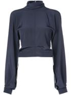 Cushnie Sheer Silk Blouse - Blue