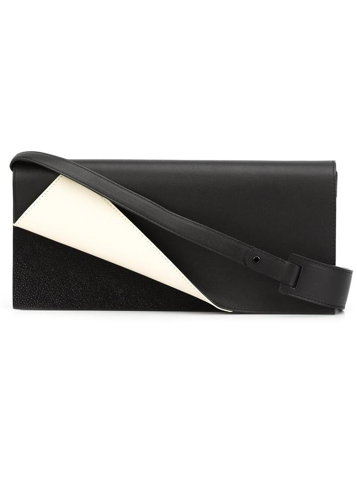 Perrin Paris Folded Detail Clutch, Women's, Black