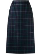 Burberry Pre-owned 1990s Checked A-line Midi Skirt - Blue