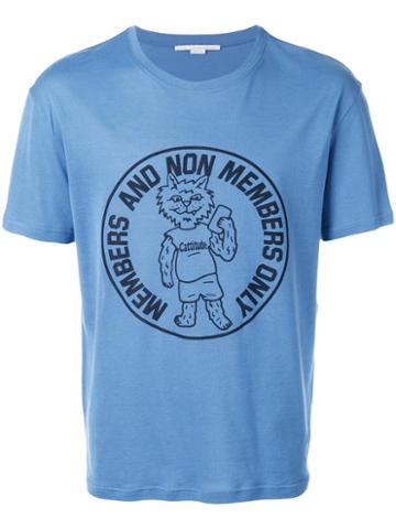 Stella Mccartney Members Only Cat Print T-shirt, Men's, Size: Large, Blue, Cotton