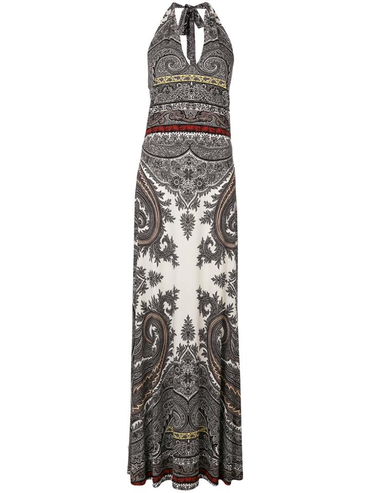 Etro Halterneck Printed Maxi Dress - Black