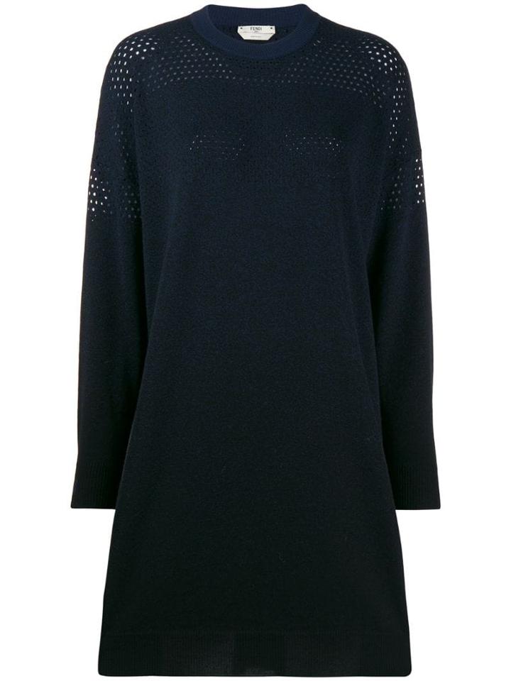 Fendi Gradient Sweater Dress - Black