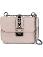 Valentino Valentino Garavani Glam Lock Shoulder Bag, Women's, Pink/purple, Leather