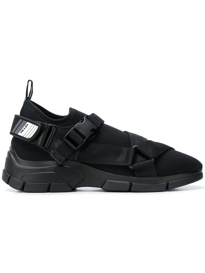 Prada Slip-on Sandal Style Trainers - Black