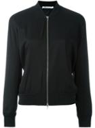 T By Alexander Wang Lightweight Bomber Jacket, Women's, Size: 4, Black, Silk/polyester
