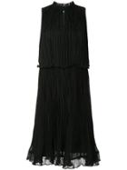 Ck Calvin Klein Crinkle Sleeveless Mini Dress - Black