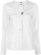 Thom Browne V-neck Cardigan, Women's, Size: 44, White, Cotton