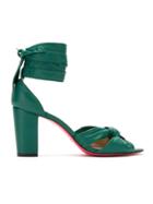 Zeferino Tie Detail Leather Sandals - Green