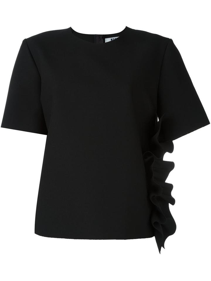 Msgm Ruffle Detail Crepe Top