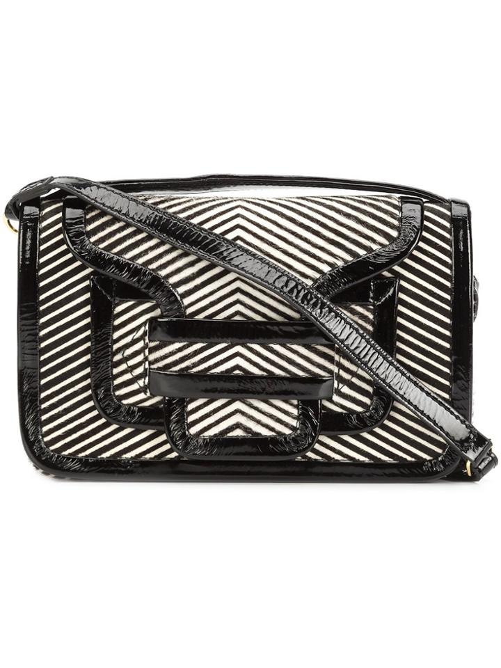 Pierre Hardy Striped Satchel - Black