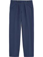 Mackintosh Navy Virgin Wool Blend 0003 Tailored Trousers - Blue
