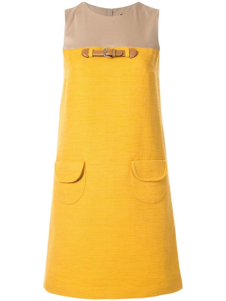 Paule Ka Contrast Shift Dress - Yellow