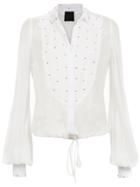 Andrea Bogosian Embellished Silk Shirt - White