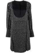 Sportmax Embroidered Shift Dress, Women's, Size: 42, Black, Viscose/cotton/polyester