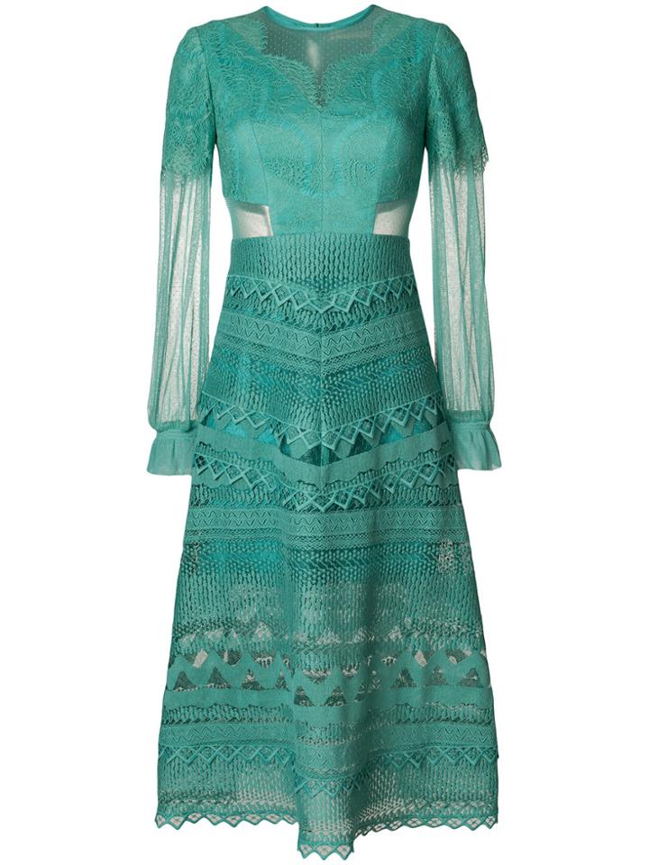 Three Floor Lace Affinity Dress - Green