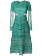 Three Floor Lace Affinity Dress - Green