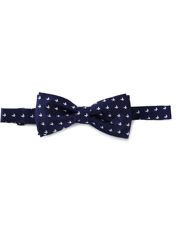 Fefè Butterfly Print Bow Tie - Brown