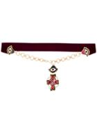 Dsquared2 - Eyes Chain Belt - Women - Resin/metallic Fibre/velvet - One Size, Red, Resin/metallic Fibre/velvet