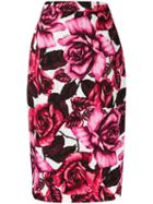 Prada Roses Pencil Skirt - Black