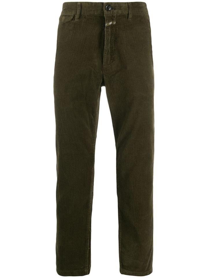 Closed Corduroy Cropped Trousers - Green