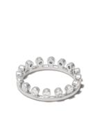 De Beers 18kt White Gold Dewdrop Diamond One Line Band