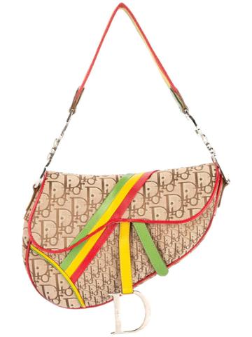 Christian Dior Vintage Christian Dior Trotter Pattern Saddle Hand Bag