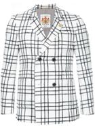 Education From Youngmachines Checked Blazer - White