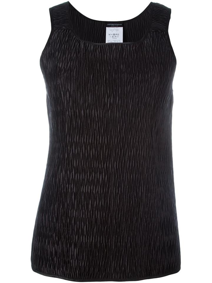 Emporio Armani Back Slit Tank Top, Women's, Size: 40, Black, Polyester