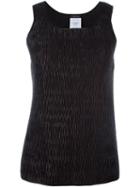 Emporio Armani Back Slit Tank Top, Women's, Size: 40, Black, Polyester