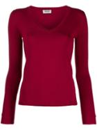 Liu Jo Fitted V-neck Pullover - Red