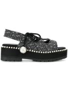 Suecomma Bonnie Embellished Platform Sandals - Black