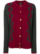 Chanel Vintage Two-tone Cashmere Cardigan - Red
