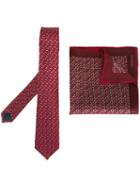 Lanvin Stitch Print Tie And Pocket Square
