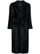 's Max Mara Ocroma Belted Fur Coat - Blue