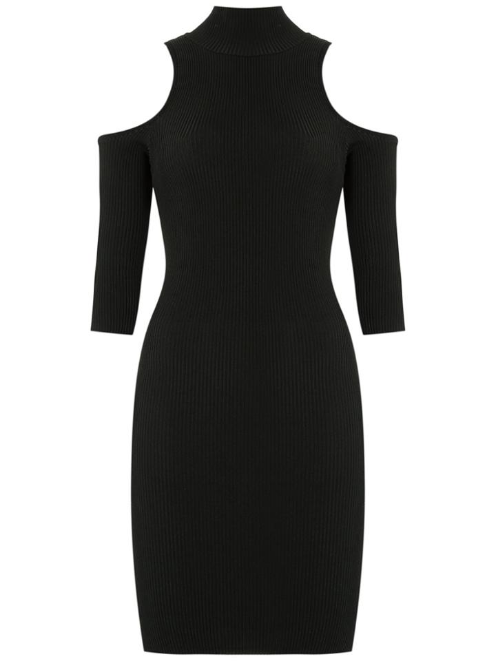 Cecilia Prado Cold Shoulder Knit Dress - Black