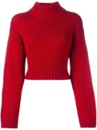 Dkny Roll Neck Jumper, Women's, Size: Small, Red, Polyester/wool